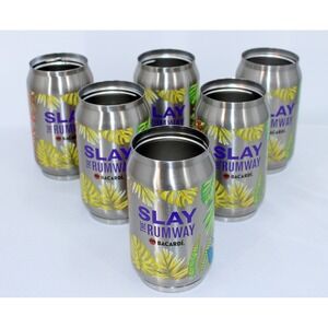 Bacardi Slay the Runway Tumbler Can Tropical Leaf Design Set of 6